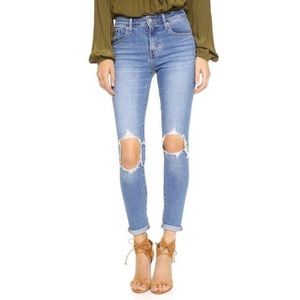 Levi’s 721 high rise distressed skinny jeans